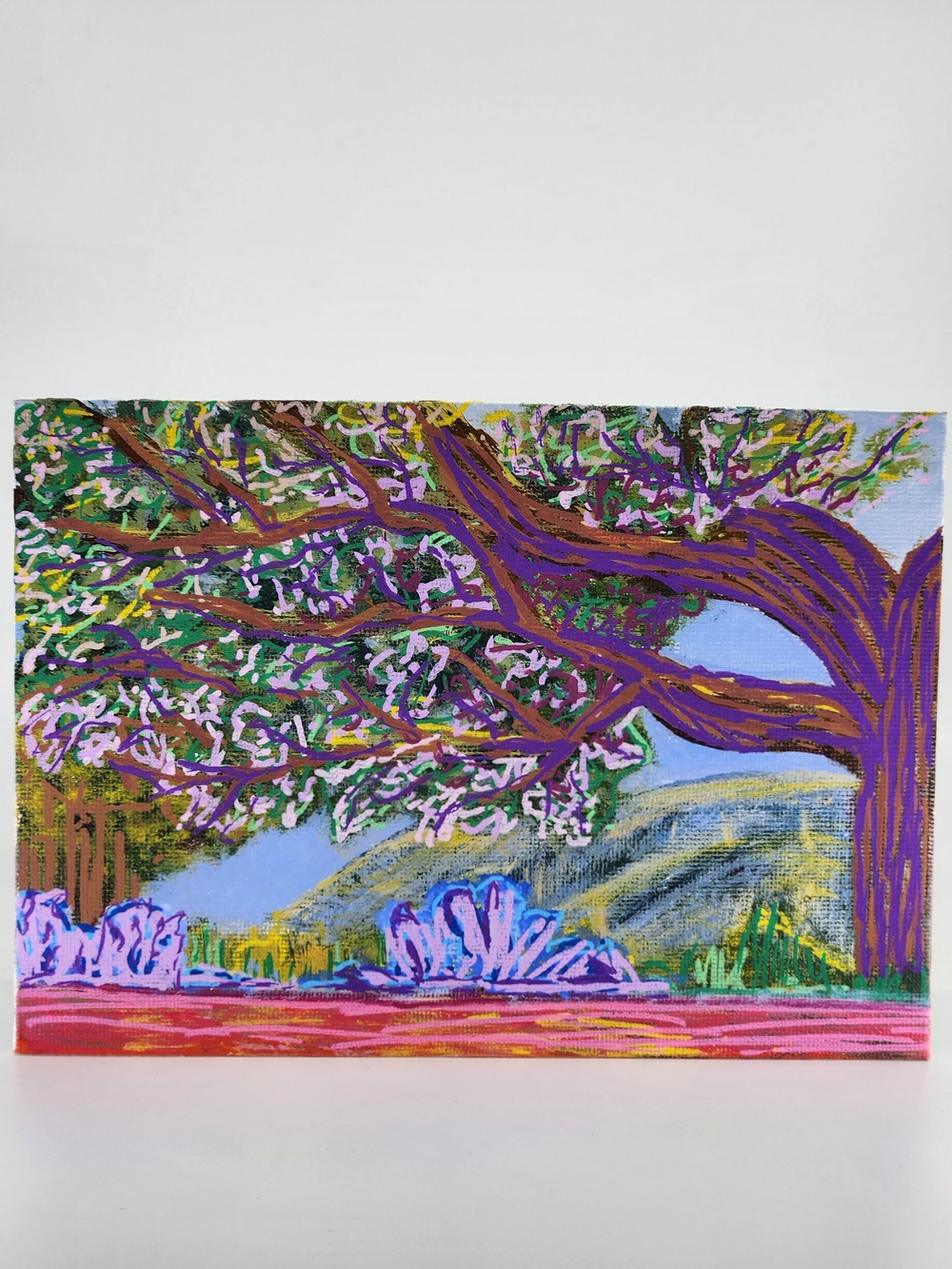 Hand Crafted Wall Art Purple Landscape Canvas Art - Picture 3 of 12